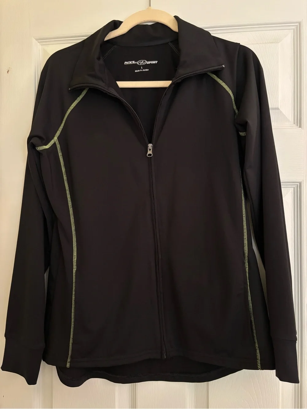 Black Utility Jacket with Lime Stitching